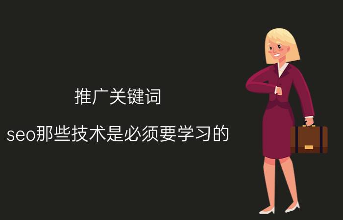 推广关键词 seo那些技术是必须要学习的？